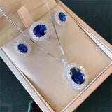 Sapphire Tanzanite Three-piece Set Women's Wedding Jewelry