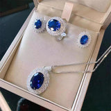 Sapphire Tanzanite Three-piece Set Women's Wedding Jewelry