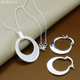925 Silver Sickle Necklace Earring Set for Women