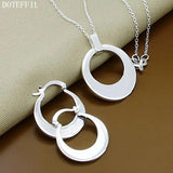 925 Silver Sickle Necklace Earring Set for Women