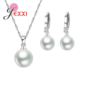 925 Sterling Silver Pearl Jewelry Set - Spring Gift