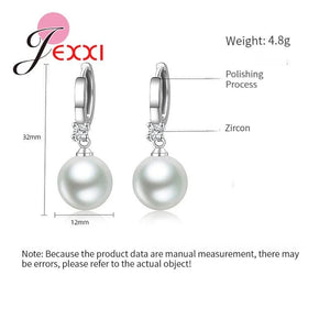 925 Sterling Silver Pearl Jewelry Set - Spring Gift