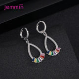 Oval Crystal Zircon 925 Silver Jewelry Set for Women