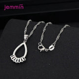 Oval Crystal Zircon 925 Silver Jewelry Set for Women