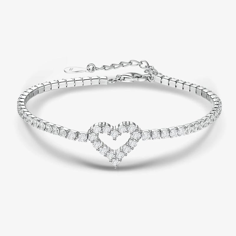 S925 Sterling Silver Heart Jewelry Set with Zircon Necklace
