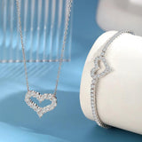 S925 Sterling Silver Heart Jewelry Set with Zircon Necklace
