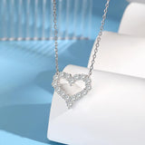 S925 Sterling Silver Heart Jewelry Set with Zircon Necklace