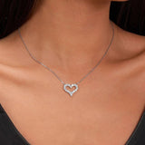 S925 Sterling Silver Heart Jewelry Set with Zircon Necklace