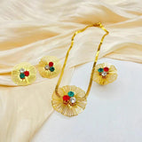 Stainless Steel Romantic Flower Zircon Jewelry Set for Women