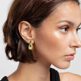 Big Drop S925 Silver Needle Earrings Retro Chunky Party Jewelry