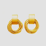 Retro Metal Circle Stud Earrings for Women Jewelry