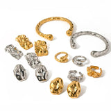 Irregular Studs Huggie Earrings Women's Punk Vintage Jewelry