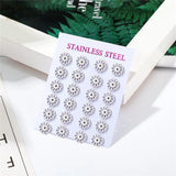 Geometric Earrings 12 Pairs Lot Stainless Steel Jewelry