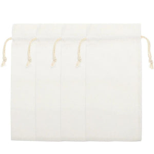 4pcs Khaki Linen Drawstring Gift Bags for Jewelry Wedding Party