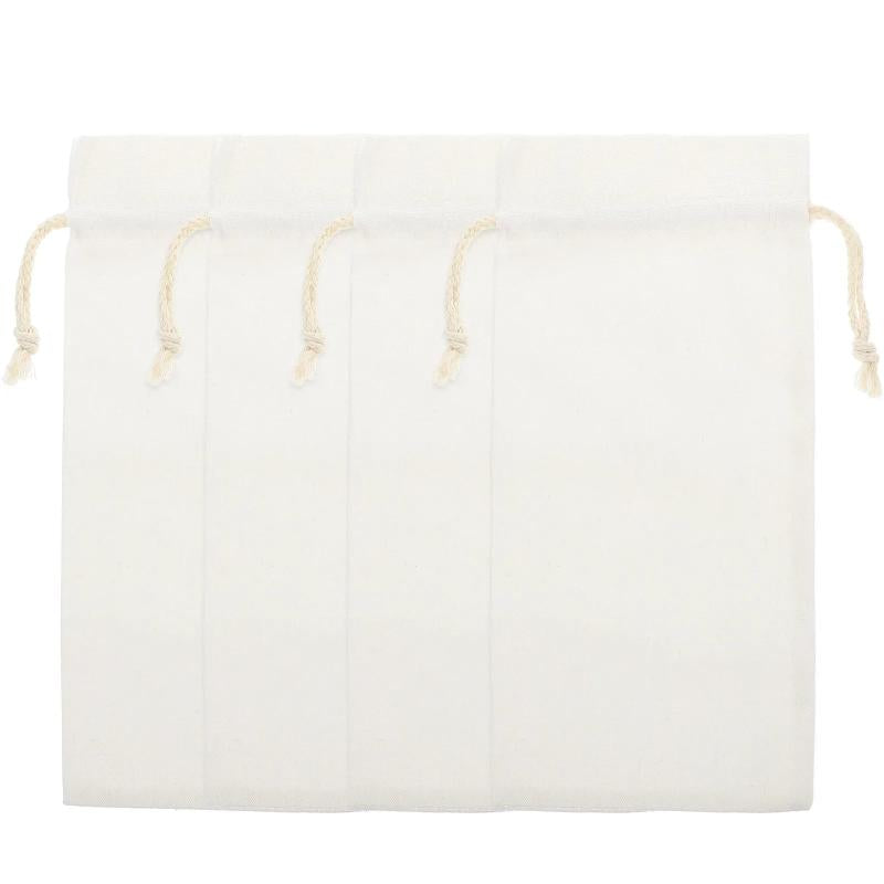 4pcs Khaki Linen Drawstring Gift Bags for Jewelry Wedding Party