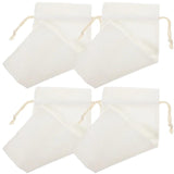4pcs Khaki Linen Drawstring Gift Bags for Jewelry Wedding Party
