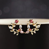Flower Butterfly Earrings AAA Zircon Stud Earring Girl Sweet Jewelry