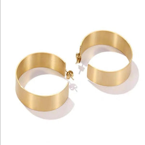 Celebrity Style Stainless Steel Round Earrings