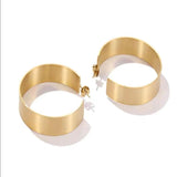 Celebrity Style Stainless Steel Round Earrings