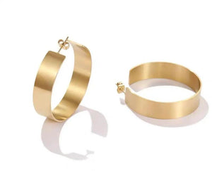 Celebrity Style Stainless Steel Round Earrings
