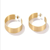 Celebrity Style Stainless Steel Round Earrings
