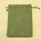 10pcs Olive Green Jute Bag Drawstring Gift Incense Storage Linen Bags