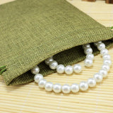10pcs Olive Green Jute Bag Drawstring Gift Incense Storage Linen Bags