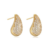 Zircon Water Drop Stud Earrings Wedding Jewelry