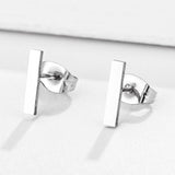 12 Pairs Minimalist Stud Earrings Stainless Steel Set