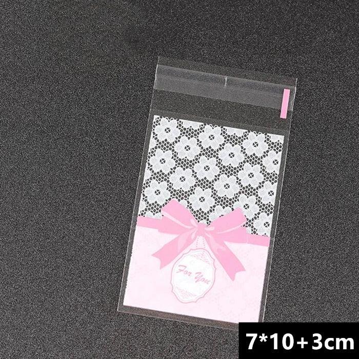 100pcs Self Adhesive Food Chocolate Soap Candy Bags 7.8x10+3cm
