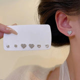 Y2k Rhinestone Heart Butterfly Stud Earrings Set Jewelry