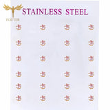 12 Pairs 3mm Pink Zircon Earrings Set Crystal Stud Earings Stainless Steel