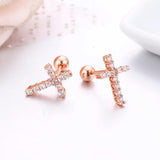Cubic Zircon Small Stud Earrings for Women Kids Girls