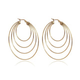 Geometric Big Hoop Earrings Stainless Steel Daily Statement Jewelry