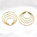 Geometric Big Hoop Earrings Stainless Steel Daily Statement Jewelry