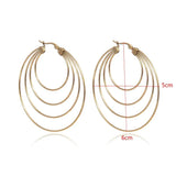 Geometric Big Hoop Earrings Stainless Steel Daily Statement Jewelry
