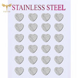 Heart Earrings Set Golden Silver Stainless Steel Stud Sweet Jewelry