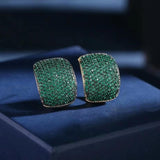 C-Shaped Earrings with Colored Zirconia Accessories