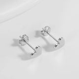 S925 Heart Stud Earrings for Women