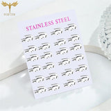 12 Pairs Stainless Steel Crocodile Stud Earrings Set for Women Girls