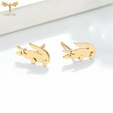 12 Pairs Stainless Steel Crocodile Stud Earrings Set for Women Girls