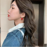 Red Ball Rhinestone Earrings for Women