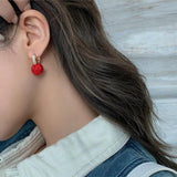 Red Ball Rhinestone Earrings for Women
