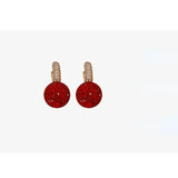 Red Ball Rhinestone Earrings for Women