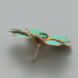 Metal Flower Enamel Post Earrings Classic Party Accessories