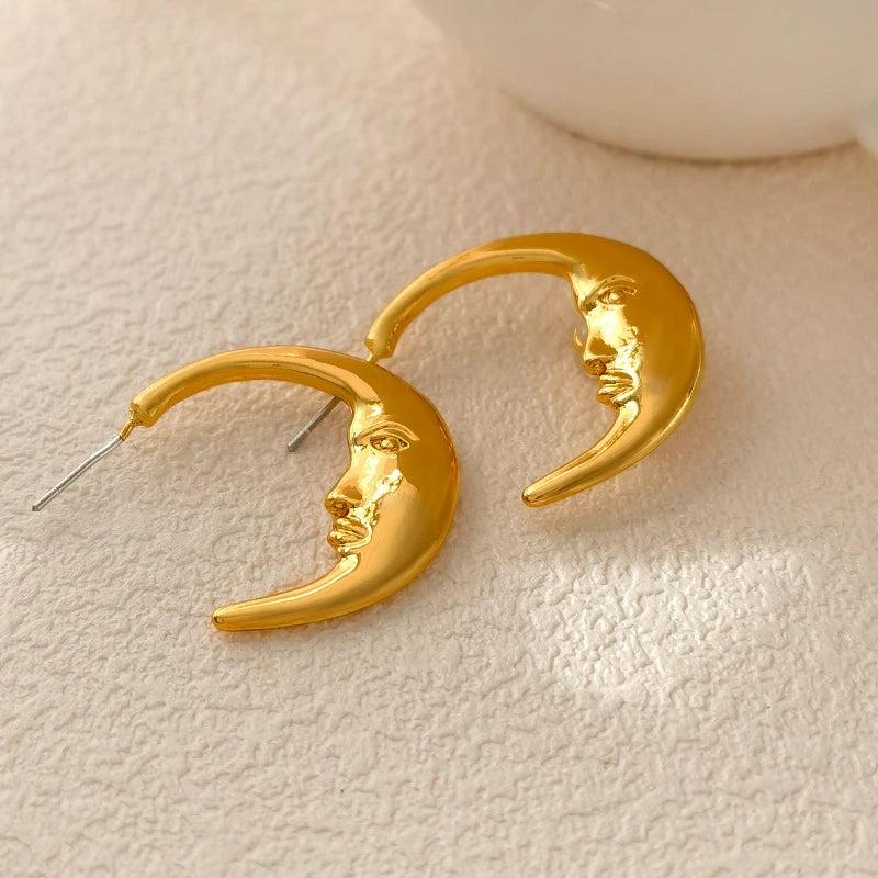 Vintage Moon Earrings for Women European American Style