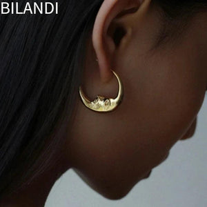 Vintage Moon Earrings for Women European American Style