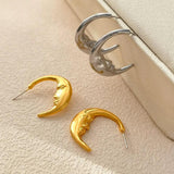 Vintage Moon Earrings for Women European American Style