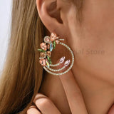 Colorful Crystal Stud Earrings Geometric Bijoux Gift