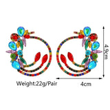 Colorful Crystal Stud Earrings Geometric Bijoux Gift